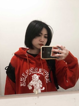 「EU NIKEのアイテム」を使った、甲膩=͟͟͞͞♡さん（レディース・154cm）の春コーディネート