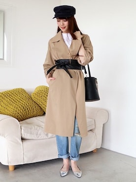 「N.（N. Natural Beauty Basic）（エヌエヌナチュラルビューティーベーシック）のアイテム（トレンチコート）」を使った、N. STAFFさん（レディース・165cm）の冬コーディネート