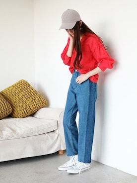 「N.（N. Natural Beauty Basic）（エヌエヌナチュラルビューティーベーシック）のアイテム（キャップ）」を使った、N. STAFFさん（レディース・165cm）の冬コーディネート