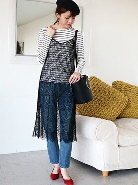 「N.（N. Natural Beauty Basic）（エヌエヌナチュラルビューティーベーシック）のアイテム（ハンチング/ベレー帽）」を使った、N. STAFFさん（レディース・165cm）の春コーディネート