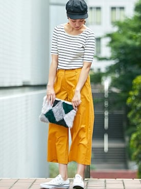 「N.（N. Natural Beauty Basic）（エヌエヌナチュラルビューティーベーシック）のアイテム（キャップ）」を使った、N. STAFFさん（レディース・166cm）の夏コーディネート