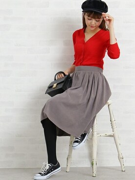 「N.（N. Natural Beauty Basic）（エヌエヌナチュラルビューティーベーシック）のアイテム（キャップ）」を使った、N. STAFFさん（レディース・165cm）の秋コーディネート
