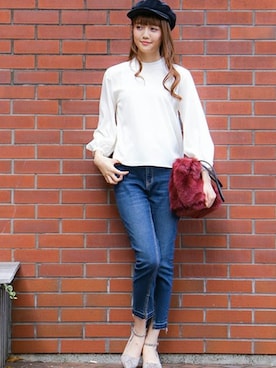 「N.（N. Natural Beauty Basic）（エヌエヌナチュラルビューティーベーシック）のアイテム（キャップ）」を使った、N. STAFFさん（レディース・165cm）の秋コーディネート