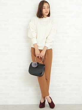 「N.（N. Natural Beauty Basic）（エヌエヌナチュラルビューティーベーシック）のアイテム（ブーティ）」を使った、N. STAFFさん（レディース・163cm）の冬コーディネート