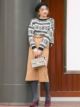 「N.（N. Natural Beauty Basic）（エヌエヌナチュラルビューティーベーシック）のアイテム（ハンチング/ベレー帽）」を使った、N. STAFFさん（レディース・166cm）の冬コーディネート