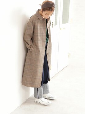 「N.（N. Natural Beauty Basic）（エヌエヌナチュラルビューティーベーシック）のアイテム（ステンカラーコート）」を使った、N. STAFFさん（レディース・167cm）の秋コーディネート