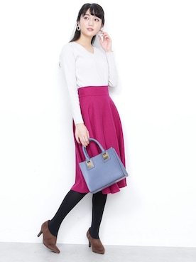 「N.（N. Natural Beauty Basic）（エヌエヌナチュラルビューティーベーシック）のアイテム（ブーティ）」を使った、N. STAFFさん（レディース・165cm）の冬コーディネート