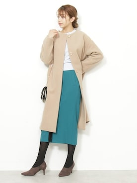 「N.（N. Natural Beauty Basic）（エヌエヌナチュラルビューティーベーシック）のアイテム（ノーカラージャケット）」を使った、N. STAFFさん（レディース・167cm）の冬コーディネート