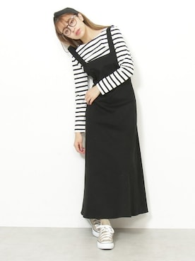 「N.（N. Natural Beauty Basic）（エヌエヌナチュラルビューティーベーシック）のアイテム（ジャンパースカート）」を使った、N. STAFFさん（レディース・167cm）の冬コーディネート