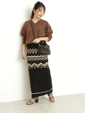 N. STAFFさん（レディース・165cm）の冬コーディネート