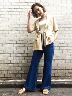 「N.（N. Natural Beauty Basic）（エヌエヌナチュラルビューティーベーシック）のアイテム（ブルゾン）」を使った、N. STAFFさん（レディース・162cm）の夏コーディネート
