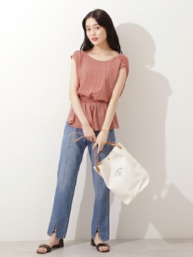 「＃デニム」｜「アイテム（サンダル）」を使った、N. STAFFさん（レディース・165cm）の夏コーディネート