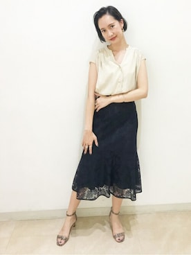 「#レース」｜N. STAFFさん（レディース・162cm）の夏コーディネート