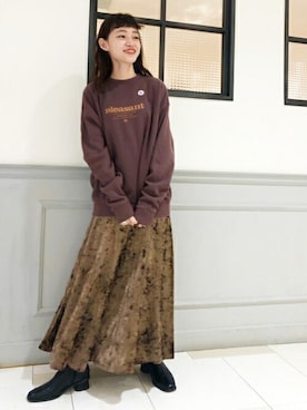 「N.（N. Natural Beauty Basic）（エヌエヌナチュラルビューティーベーシック）のアイテム（スウェット）」を使った、N. STAFFさん（レディース・156cm）の秋コーディネート