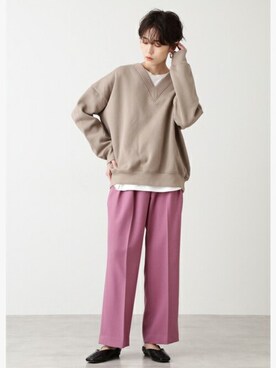 「N.（N. Natural Beauty Basic）（エヌエヌナチュラルビューティーベーシック）のアイテム（スウェット）」を使った、N. STAFFさん（レディース・168cm）の秋コーディネート
