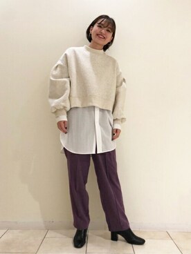 「N.（N. Natural Beauty Basic）（エヌエヌナチュラルビューティーベーシック）のアイテム（スウェット）」を使った、N. STAFFさん（レディース・156cm）の秋コーディネート