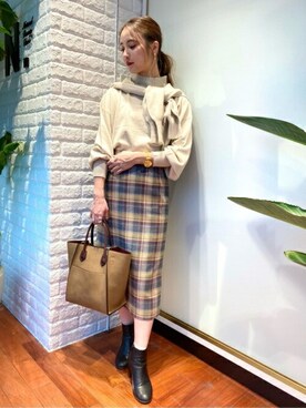 N. STAFFさん（レディース・157cm）の秋コーディネート