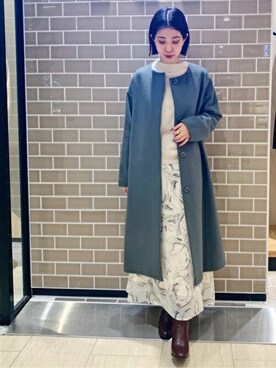 「N.（N. Natural Beauty Basic）（エヌエヌナチュラルビューティーベーシック）のアイテム（ノーカラーコート）」を使った、N. STAFFさん（レディース・158cm）の秋コーディネート