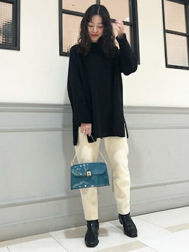 N. STAFFさん（レディース・156cm）の冬コーディネート