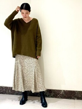 N. STAFFさん（レディース・158cm）の冬コーディネート