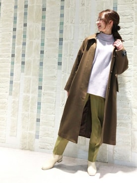 「N.（N. Natural Beauty Basic）（エヌエヌナチュラルビューティーベーシック）のアイテム（ステンカラーコート）」を使った、N. STAFFさん（レディース・160cm）の冬コーディネート
