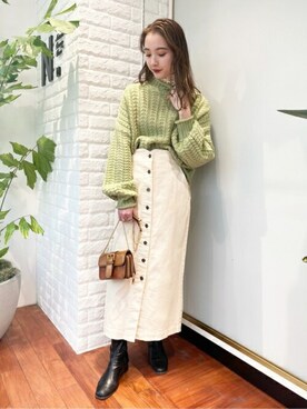 N. STAFFさん（レディース・157cm）の冬コーディネート