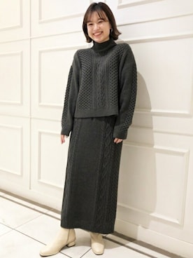 N. STAFFさん（レディース・156cm）の冬コーディネート