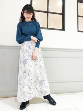 N. STAFFさん（レディース・156cm）の冬コーディネート