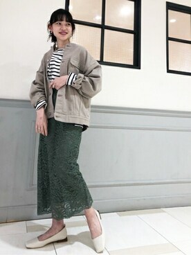 「N.（N. Natural Beauty Basic）（エヌエヌナチュラルビューティーベーシック）のアイテム（デニムジャケット）」を使った、N. STAFFさん（レディース・156cm）の冬コーディネート