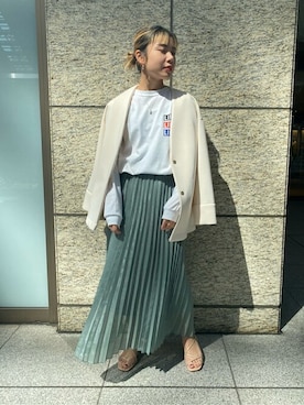 「マキシスカート」｜「アイテム（ブルゾン）」を使った、N. STAFFさん（レディース・155cm）の春コーディネート