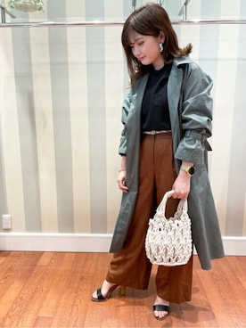 「N.（N. Natural Beauty Basic）（エヌエヌナチュラルビューティーベーシック）のアイテム（ステンカラーコート）」を使った、N. STAFFさん（レディース・158cm）の春コーディネート