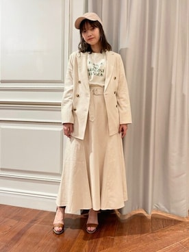 「N.（N. Natural Beauty Basic）（エヌエヌナチュラルビューティーベーシック）のアイテム（キャップ）」を使った、N. STAFFさん（レディース・164cm）の春コーディネート
