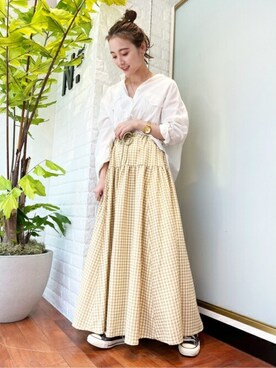 N. STAFFさん（レディース・157cm）の夏コーディネート