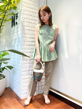 N. STAFFさん（レディース・157cm）の夏コーディネート