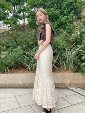 N. STAFFさん（レディース・156cm）の夏コーディネート