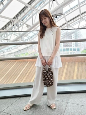 N. STAFFさん（レディース・159cm）の夏コーディネート