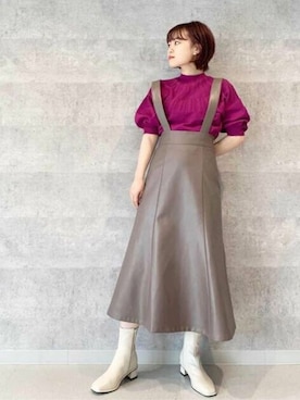 N. STAFFさん（レディース・156cm）の秋コーディネート