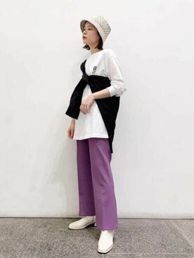 N. STAFFさん（レディース・156cm）の秋コーディネート