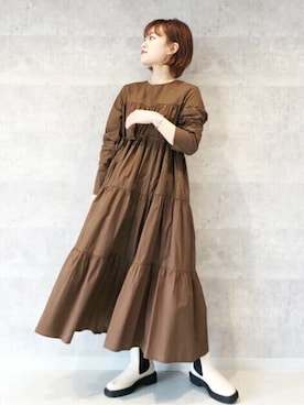 N. STAFFさん（レディース・156cm）の秋コーディネート