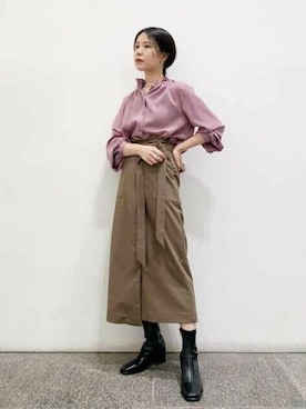 N. STAFFさん（レディース・156cm）の秋コーディネート