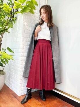 「N.（N. Natural Beauty Basic）（エヌエヌナチュラルビューティーベーシック）のアイテム（ノーカラーコート）」を使った、N. STAFFさん（レディース・157cm）の秋コーディネート