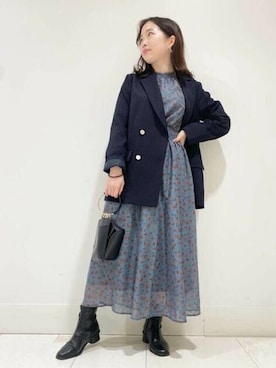 「お呼ばれ」｜「アイテム（ブーツ）」を使った、N. STAFFさん（レディース・159cm）の秋コーディネート