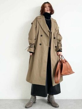 「N.（N. Natural Beauty Basic）（エヌエヌナチュラルビューティーベーシック）のアイテム（トレンチコート）」を使った、N. STAFFさん（レディース・158cm）の秋コーディネート