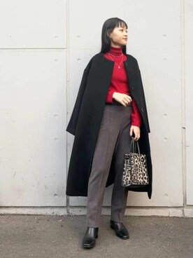 「N.（N. Natural Beauty Basic）（エヌエヌナチュラルビューティーベーシック）のアイテム（ノーカラーコート）」を使った、N. STAFFさん（レディース・157cm）の秋コーディネート