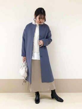 「N.（N. Natural Beauty Basic）（エヌエヌナチュラルビューティーベーシック）のアイテム（ノーカラーコート）」を使った、N. STAFFさん（レディース・166cm）の秋コーディネート