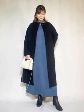 「N.（N. Natural Beauty Basic）（エヌエヌナチュラルビューティーベーシック）のアイテム（ノーカラーコート）」を使った、N. STAFFさん（レディース・158cm）の秋コーディネート