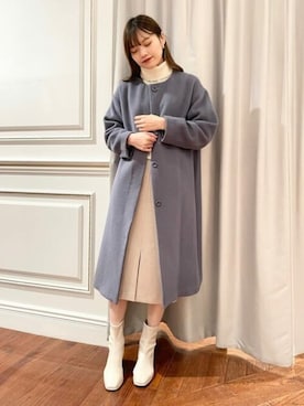 「N.（N. Natural Beauty Basic）（エヌエヌナチュラルビューティーベーシック）のアイテム（ノーカラーコート）」を使った、N. STAFFさん（レディース・164cm）の秋コーディネート