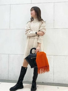 N. STAFFさん（レディース・158cm）の冬コーディネート