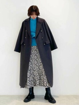 「N.（N. Natural Beauty Basic）（エヌエヌナチュラルビューティーベーシック）のアイテム（チェスターコート）」を使った、N. STAFFさん（レディース・158cm）の冬コーディネート