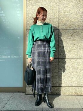 N. STAFFさん（レディース・156cm）の冬コーディネート